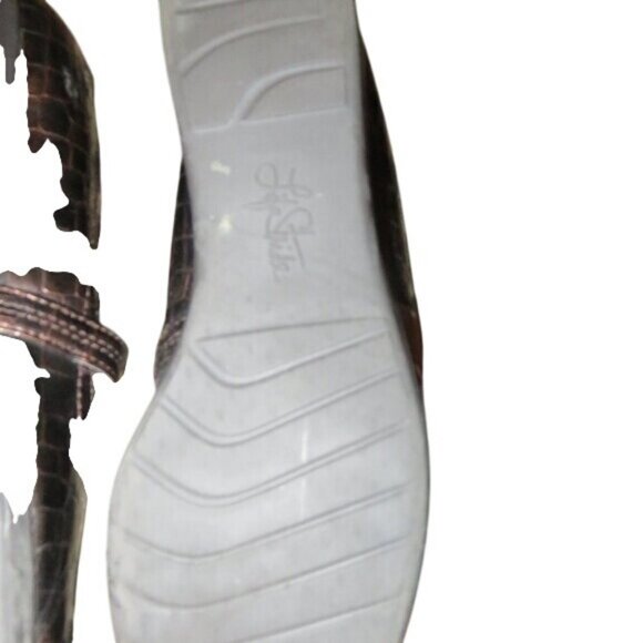 LifeStride Demi Brown Croc Embossed Mary Jane Buckle Comfort Wedges Antifatigue - Picture 12 of 13